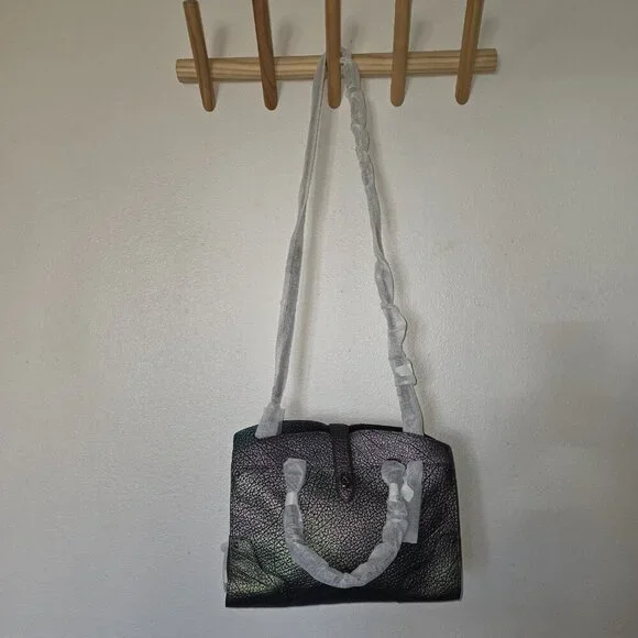 Coach Mercer 24 Iridescent Hologram Leather Satchel Crossbody NWT Auth - Picture 15 of 16